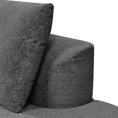 Modern Low Profile Modular Curved Foam Sofa 116' (4 Colors) close-up of plush fabric and stylish shape.