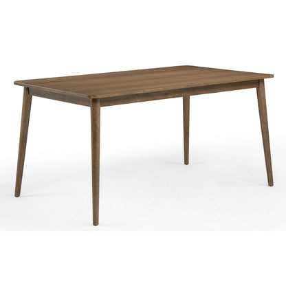 Quincy Brown Wood Rectangular Dining Table – 60" Contemporary Table for 4