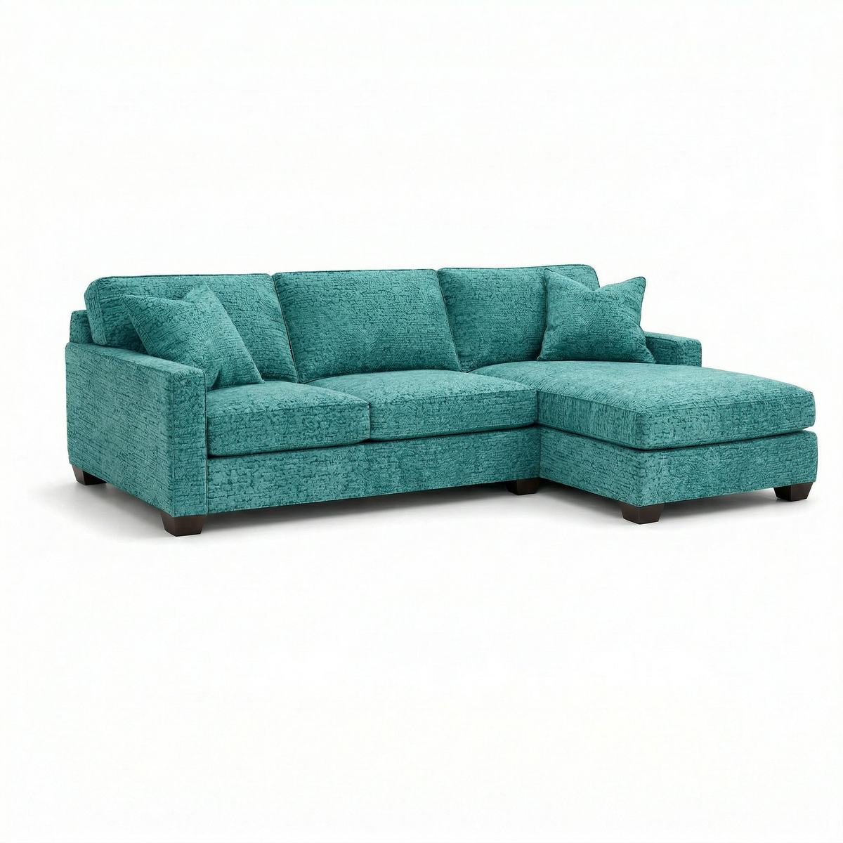 Clifford L-Shaped Sectional Sofa – Made in USA, 9 Fabric Options - Hepburn Emerald - Fabric (3)