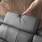 Wall-Hugger Power Reclining Leather Sectional – 4 Seat L-Shape Recliner Sofa with USB (144") adjustable headrest