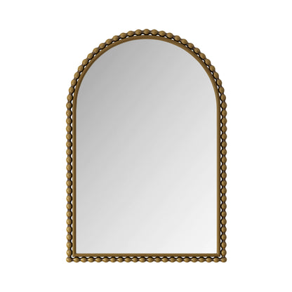 Vintage Iron Art Arch Mirror, Gold Wall Hanging Table Mirror, Glass Metal MDF Frame, 23.62 x 35.43 in