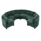Harlan Curved Modular Sectional Sofa – Chenille, Solid Wood Frame, 4 Colors - Green (9)