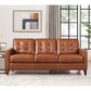 Aiden MCM Top-Grain Leather 3 Seat Sofa 80'