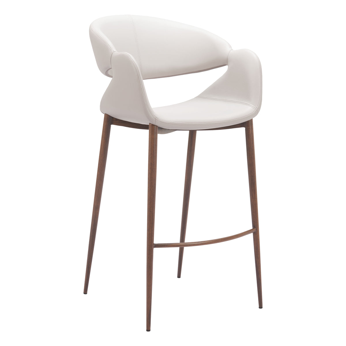 Limay Beige & Walnut Barstool
