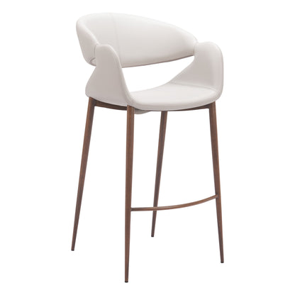 Limay Beige & Walnut Barstool