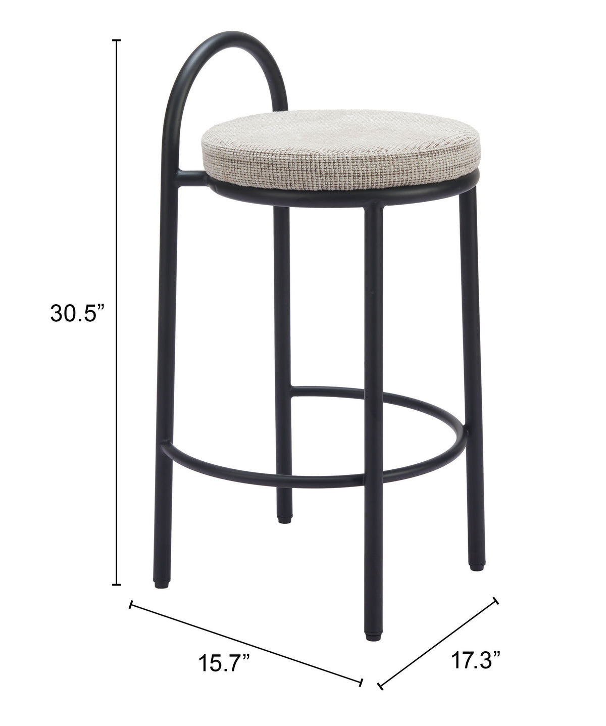 Sisal Beige Tweed Counter Stool (Set of 2)