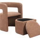 Atria Tawny Brown Accent Chair & Ottoman