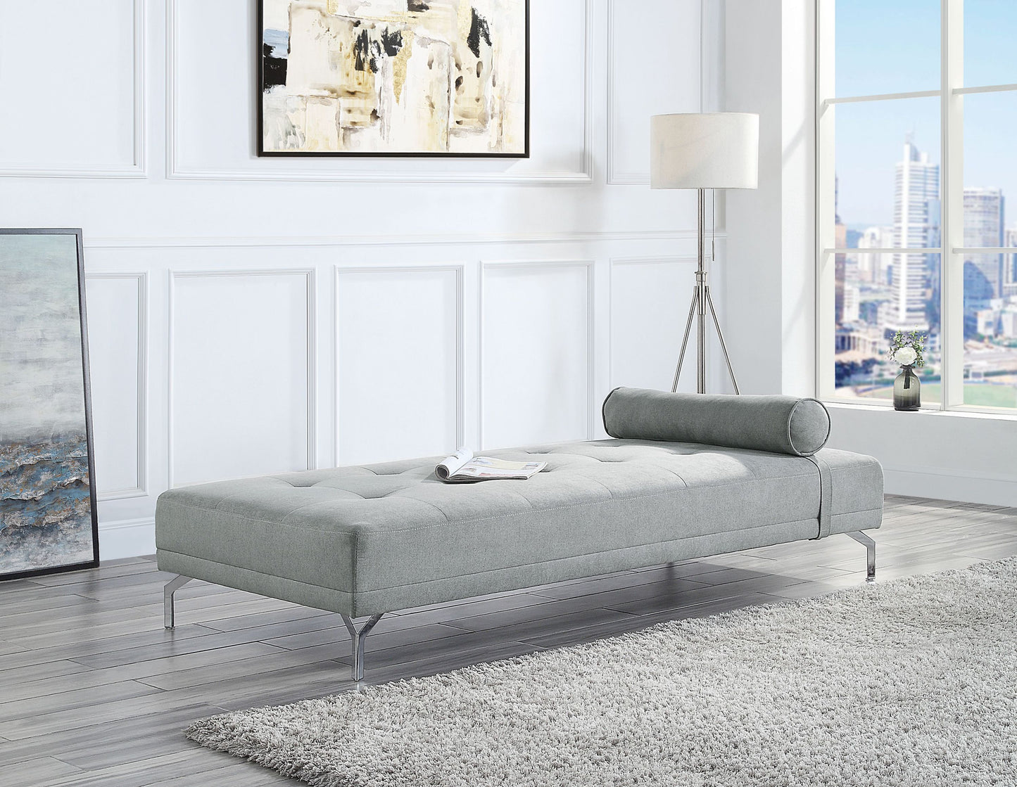 Quenti Gray Velvet Sofa – 74"W Sofa