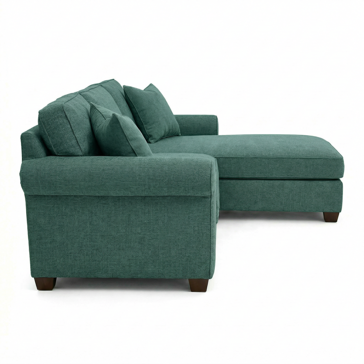 Irlanda Upholstered L-Shaped Sectional – 120" Made-in-USA Sectional Sofa - Velvet Antique Kelly Green - Velvet (2)