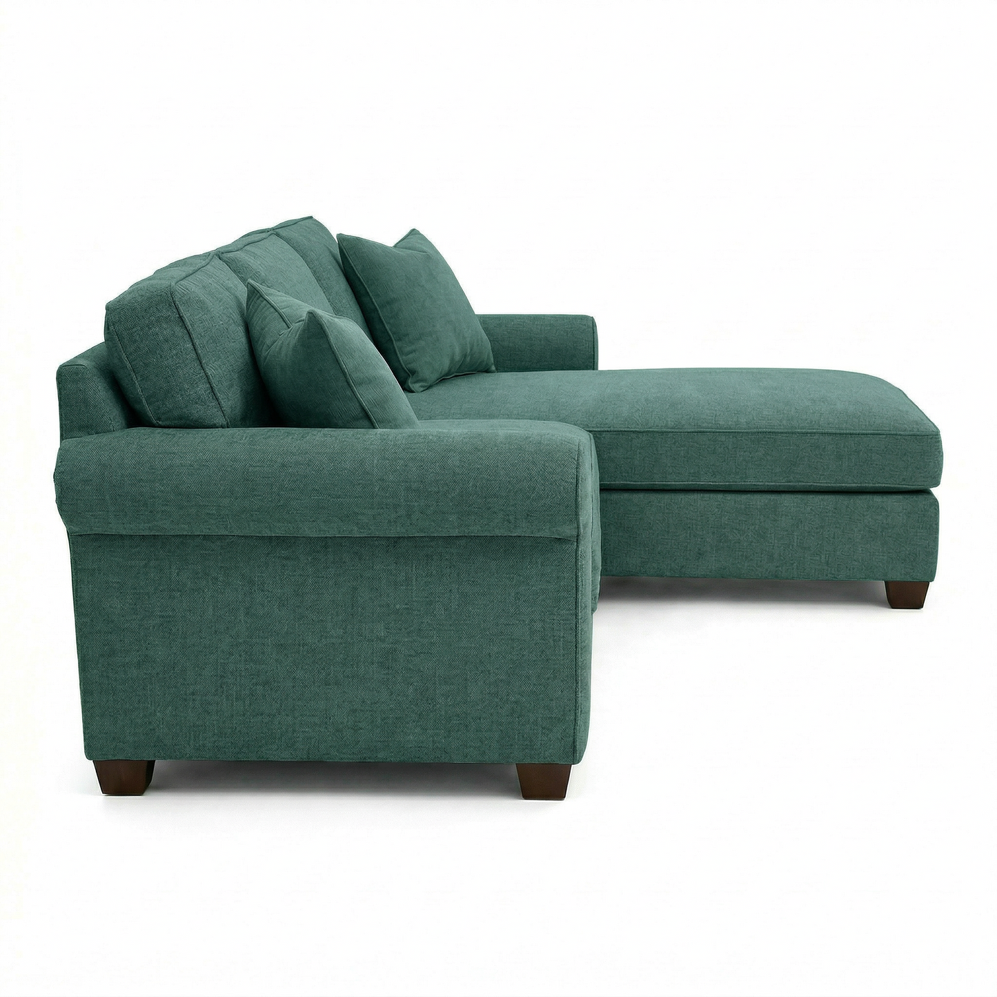 Irlanda Upholstered L-Shaped Sectional – 120" Made-in-USA Sectional Sofa - Velvet Antique Kelly Green - Velvet (2)