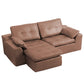 Delano Faux Leather Sectional Sofa in Brown