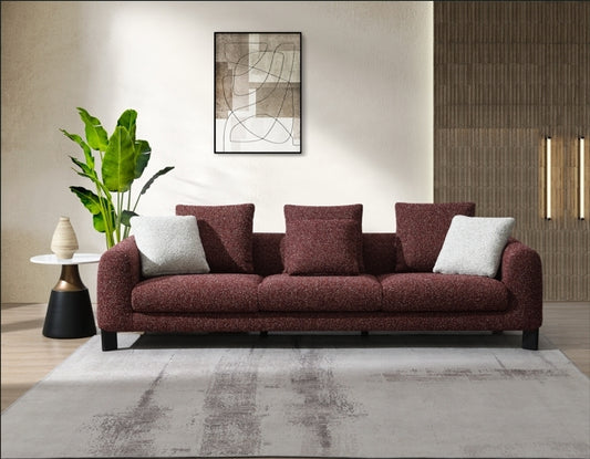 Mardi Burgundy Synthetic Wood Sofa