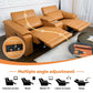2-seat modular leather recliner sofa with cup holders and multiple angle adjustments for relaxation.