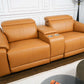 2-seat modular leather recliner sofa with cup holders, 88.5"W, perfect for relaxation and comfort in any living space.