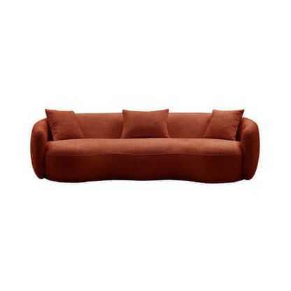 Modern Boucle Fabric Curved Sofa 94'