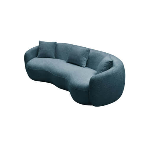 Modern Boucle Fabric Curved Sofa 94' - Revel Sofa 