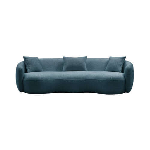 Modern Boucle Fabric Curved Sofa 94' - Revel Sofa 