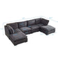 Modern Modular U-Shape Dual Chaise Sofa Sectional 129'
