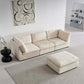 Modern Modular U-Shape Dual Chaise Sofa Sectional 129'