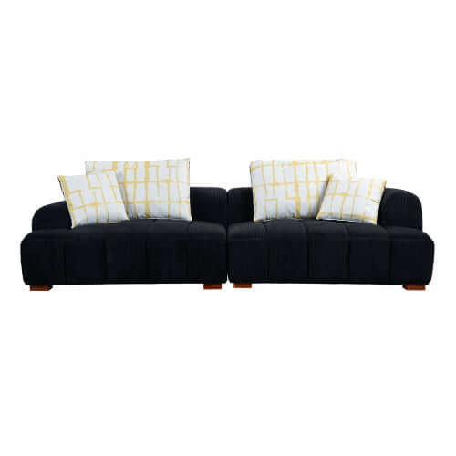Modern Channel Tufted Corduroy Fabric Sofa 103.9'