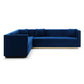 Glamorous Channel Tufted Velvet Corner Sofa Sectional