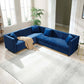 Glamorous Channel Tufted Velvet Corner Sofa Sectional