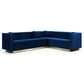 Glamorous Channel Tufted Velvet Corner Sofa Sectional