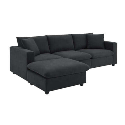 Modern 3 Seat Sofa w/ Ottoman 100" (4 Colors)