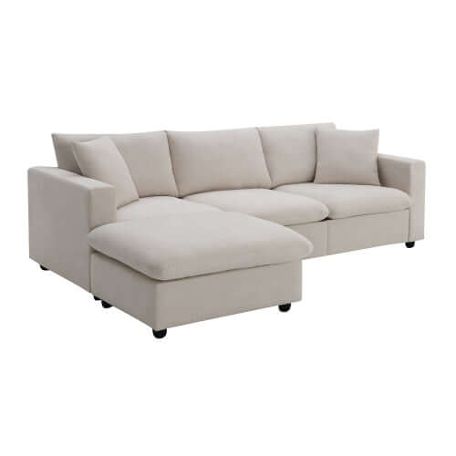 Modern 3 Seat Sofa w/ Ottoman 100