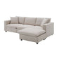 Modern 3 Seat Sofa w/ Ottoman 100" (4 Colors)