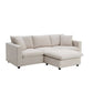 Modern 3 Seat Sofa w/ Ottoman 100" (4 Colors)