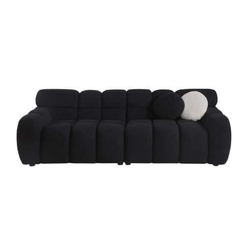 Modern Marshmallow Tufted Boucle Fabric Sofa (2 Sizes - 3 Colors)