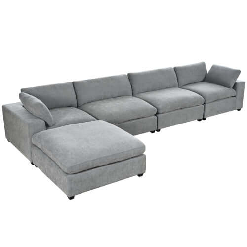 Modular Cloud Sofa Sectional w/ Ottoman 176' (2 Colors)