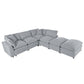 Modern Plush U-Shape Modular 2 Ottoman Sofa Sectional 134" (2 Colors)