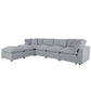 Modern Plush U-Shape Modular 2 Ottoman Sofa Sectional 134" (2 Colors)