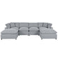 Modern Plush U-Shape Modular 2 Ottoman Sofa Sectional 134" (2 Colors)