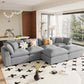 Modern Plush U-Shape Modular 2 Ottoman Sofa Sectional 134" (2 Colors)