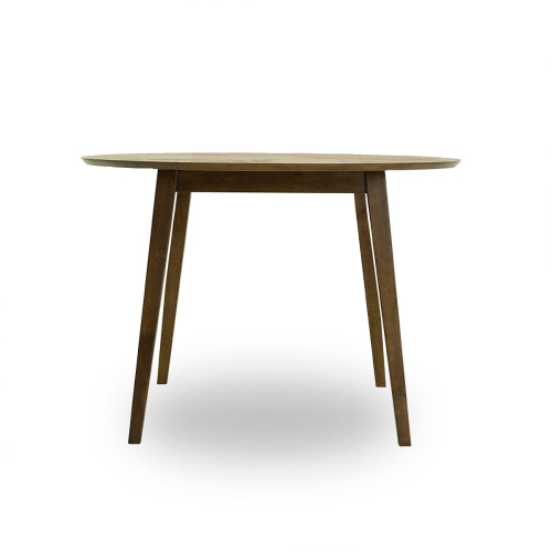 Lara MCM Solid Walnut Round Dining Table 43" – Modern Wood Dining Table featuring a sleek round design and sturdy legs.