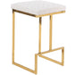 Joel Gold Velvet Bar Stool – Upholstered Backless Counter Stool with Metal Frame (Modern Glam Style) featuring a gold metal frame.