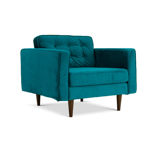 Casey MCM Velvet Tufted Armchair – Mid-Century Modern Accent Chair in 6 Colors