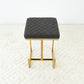 Joel Gold Velvet Bar Stool – Upholstered Backless Counter Stool with Metal Frame (Modern Glam Style) featuring a quilted seat.