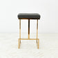 Joel Gold Velvet Bar Stool – Upholstered Backless Counter Stool with Metal Frame (Modern Glam Style) featuring a grey seat.