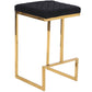 Joel Gold Velvet Bar Stool – Upholstered Backless Counter Stool with Metal Frame (Modern Glam Style) on a golden frame.