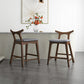 Sillas de bar Mid-Century modernas de madera maciza 'Hester' (juego de 2) 