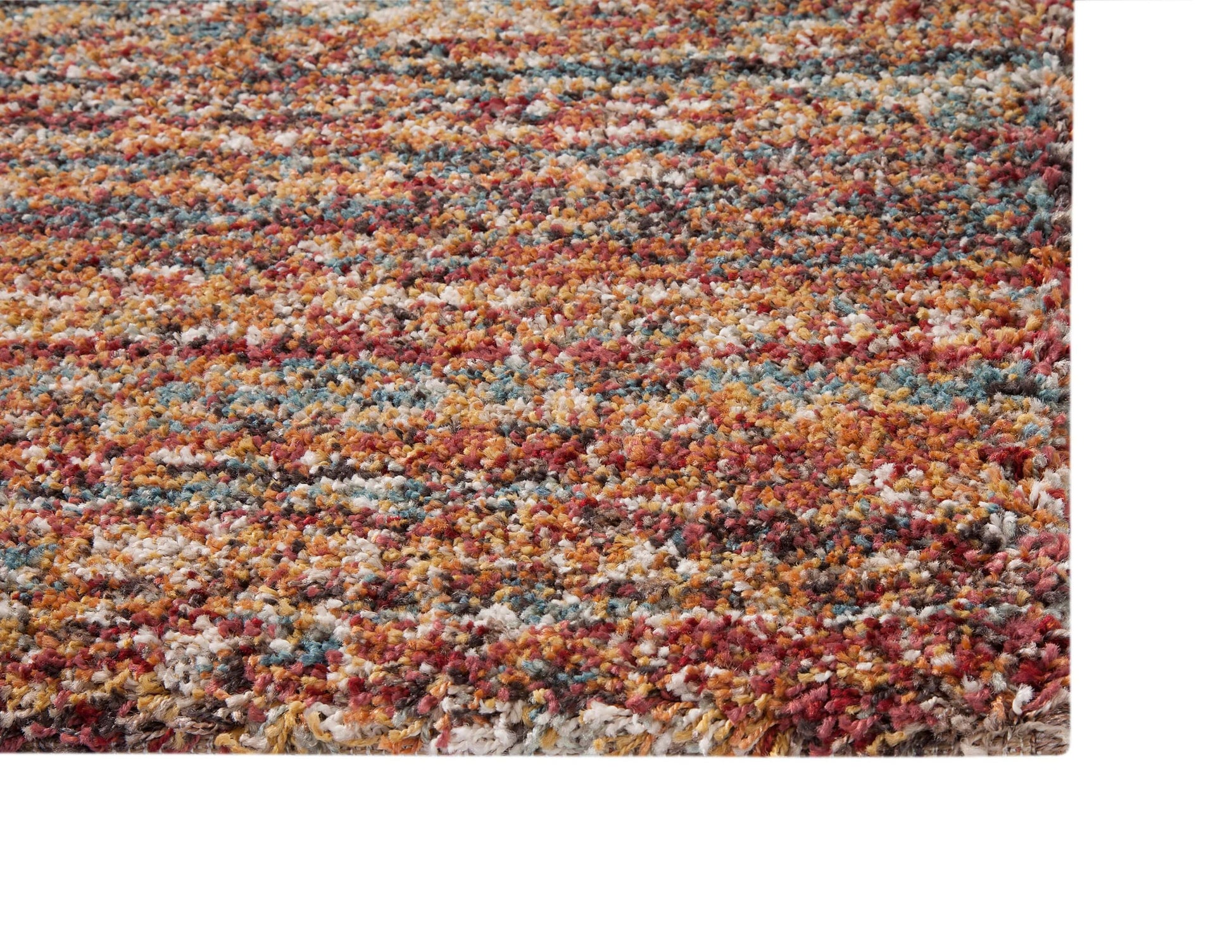 Zira Multicolor Rectangular Area Rug featuring vibrant red and multicolor patterns, ideal for modern spaces.