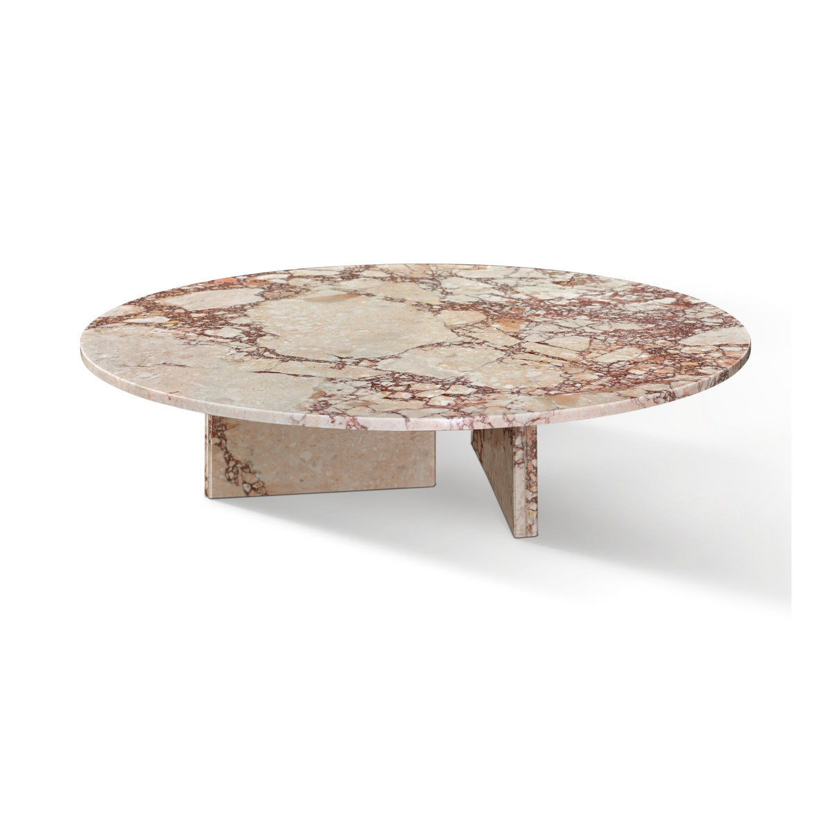 Vesna Marble Round Coffee Table in Diamond Pink, 35.4" Round