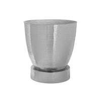 Hammered Metal Round Drum Accent Table 20