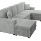 Ash corduroy convertible sectional sleeper sofa
