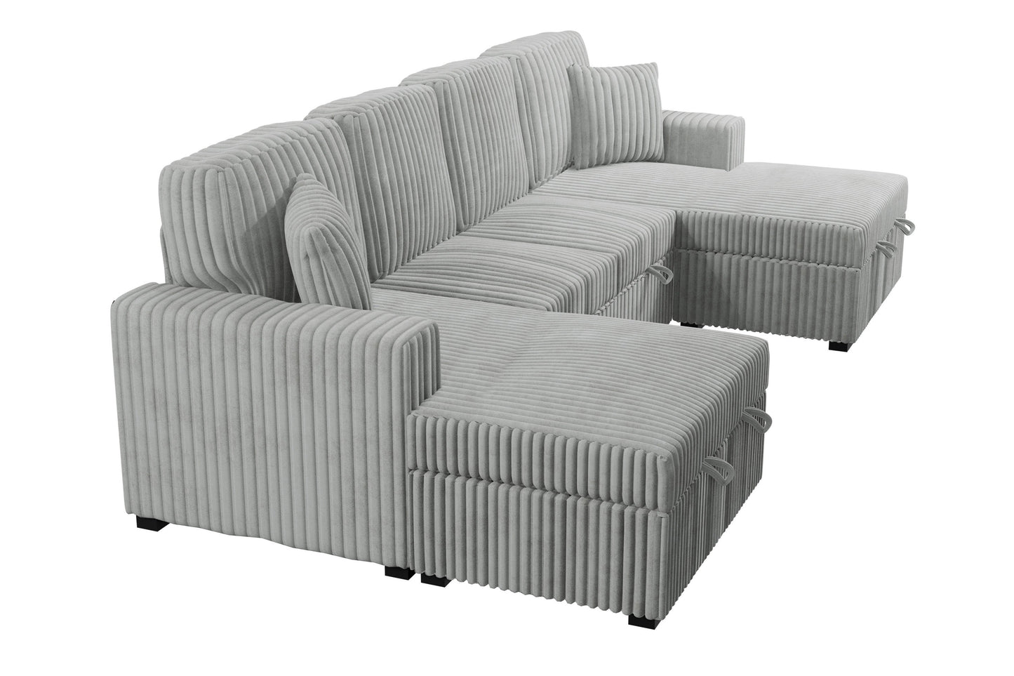 Ash corduroy convertible sectional sleeper sofa