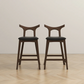 Sillas de bar Mid-Century modernas de madera maciza 'Hester' (juego de 2) 
